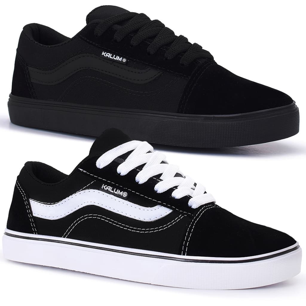 Kit 2 Tenis Tradicional Kalum Skol Retro Feminino Masculino Oferta