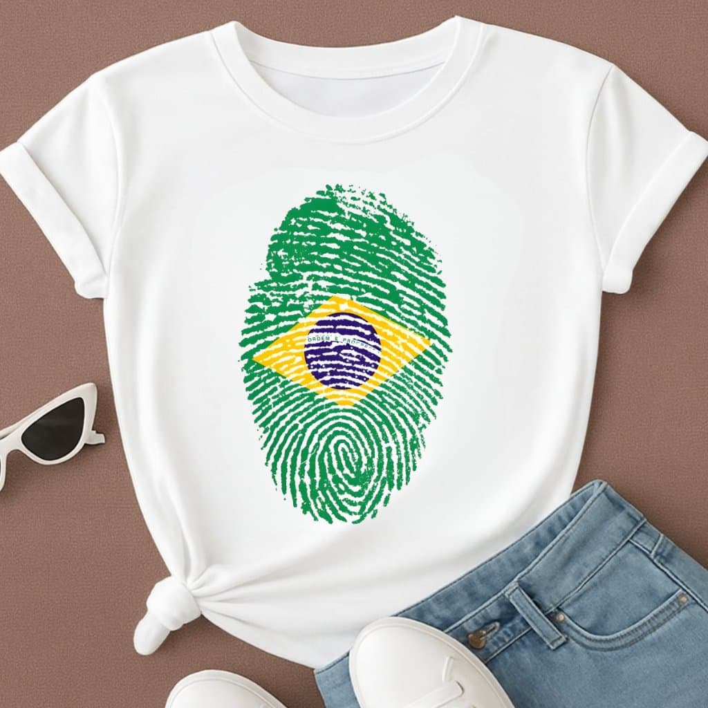 Camiseta Brasil Bandeira Digital **PREMIUM** 100% Algodão **ENVIO 10H** Oferta Loja Camisetei 🇧🇷✨