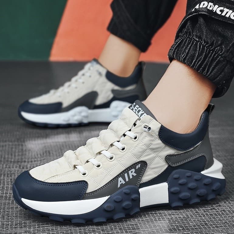 Novos Sapatos Esportivos De Couro À Prova Dwaterproof Água Masculino Altura Crescente Casual De Sola Grossa